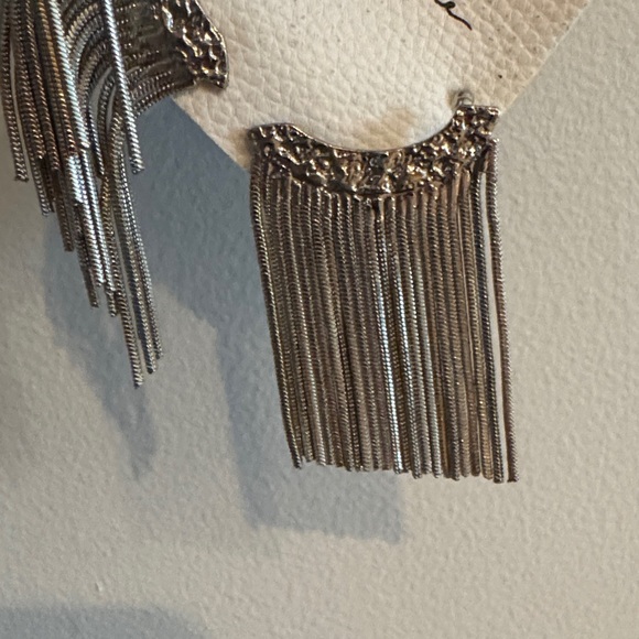 Free People Silver Fringe Statement Earrings - Picture 4 of 6